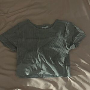 Garage Women's Charcoal Ribbed Crop Top